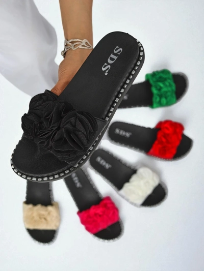 Royalfashion Mules plates pour femmes Flora Verde