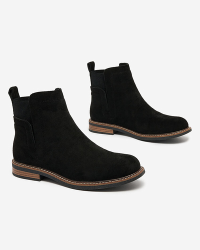 Royalfashion Noir femmes eco-suede Veysi bottes a'la sztyblettes