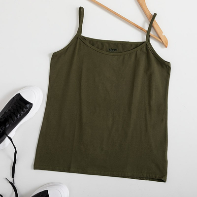 Top femme vert foncé à fines bretelles PLUS TAILLE - Vêtements