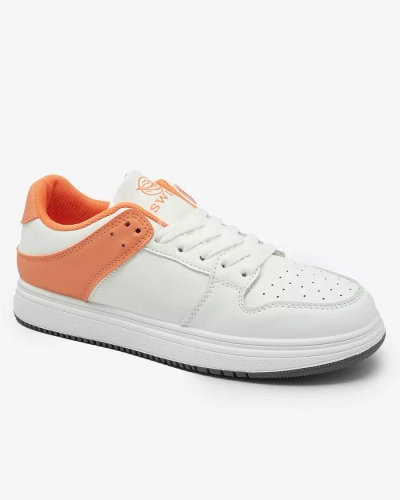 Royalfashion Chaussures de sport pour femmes blanches et orange Elevace
