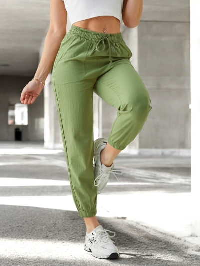 Pantalons Royalfashion pour femmes avec un élastique au bas des jambes