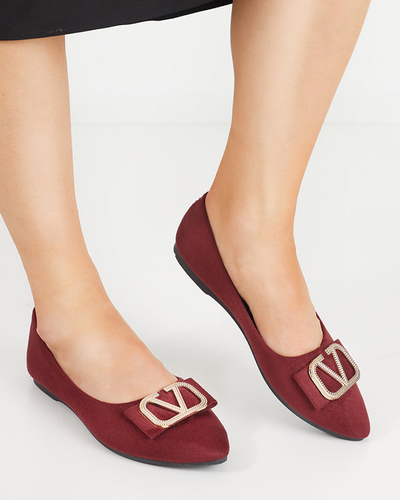 Ballerines bordeaux pour femmes avec ornement sur le bout Cavo - Footwear