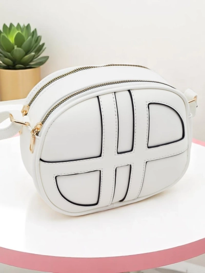 Royalfashion Petit sac à main rond en éco-cuir pour femme Riva Circle