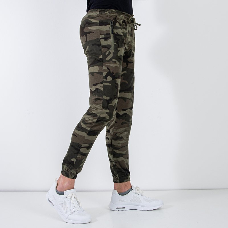 Pantalon de jogging homme vert foncé à imprimé argenté - Vêtements