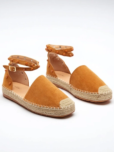 Espadrilles femme marron clair à jets Lonesi - Chaussures