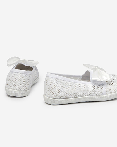Baskets blanches pour fille avec nœud en satin Sugar Boomb - Footwear