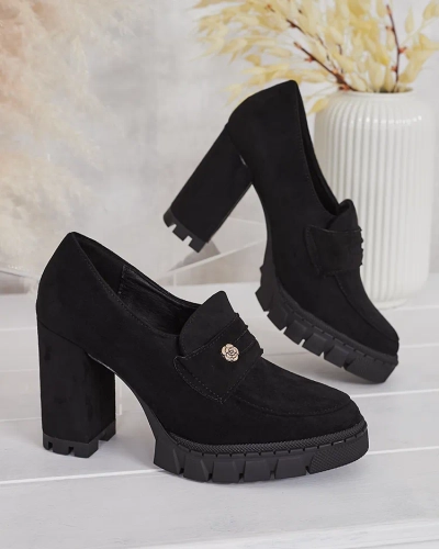 Élégantes Chaussures Noires Anitka en Cuir Écologique