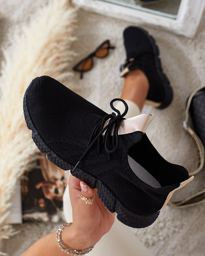 Chaussures de sport noires et beiges pour femmes Bommgi - Footwear