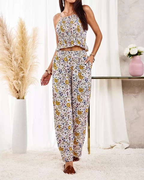 Royalfashion Ensemble à motifs pour femmes en beige