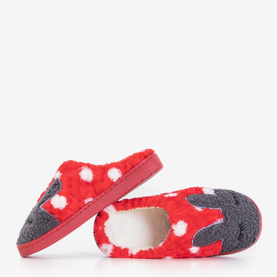 Chaussons rouges pour femmes avec un lapin Krystian - Footwear