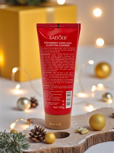 Sadoer Gel Nettoyant Visage Festif à la Fraise et aux Acides Aminés
