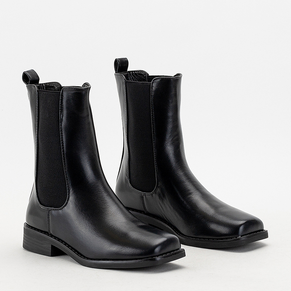 OUTLET Bottes pour femmes noires à bout carré Pyroqe - Footwear