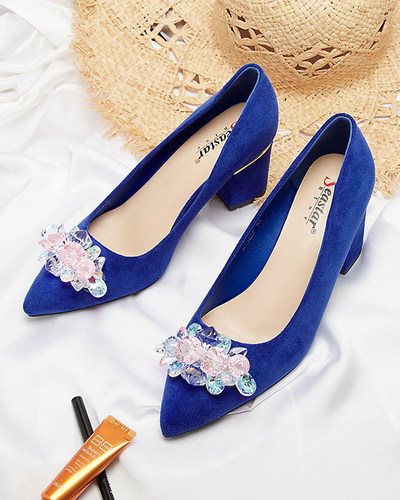 OUTLET Escarpins femme cobalt avec cristaux colorés Xitas - Footwear