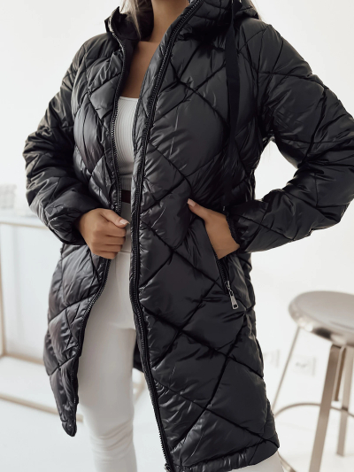 Royalfashion Veste matelassée pour femme en noir