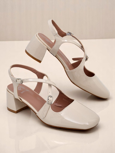 Royalfashion Escarpins pour femme à petits talons avec brides décoratives Lollita