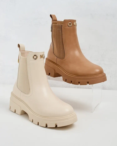 Royalfashion Bottes pour femmes à semelle plus épaisse Gegri