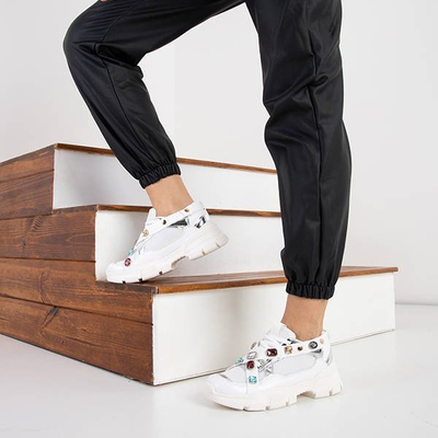 OUTLET Baskets blanches pour femmes à semelle épaisse Jocasta - Footwear