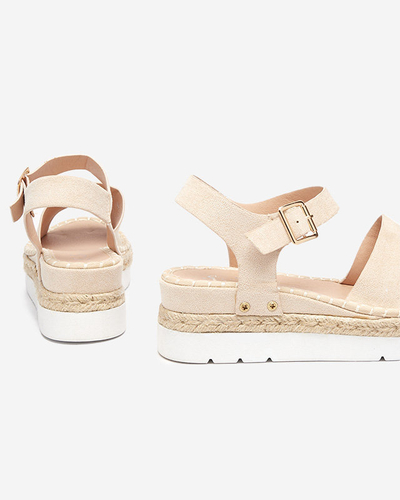 OUTLET Sandales compensées beiges pour femme Setovia - Footwear