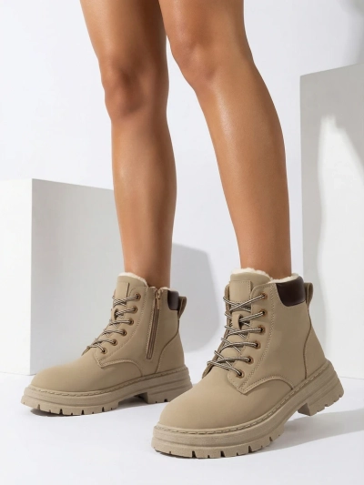 Royalfashion Bottes de trappeur isolées pour femme, gris-brun Radoras