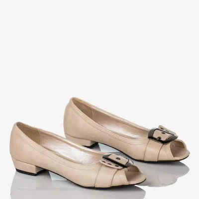 OUTLET Ballerines beiges en cuir écologique Milja - Chaussures