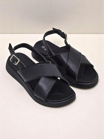 Royalfashion Sandales pour femmes Riva Star à semelle épaisse