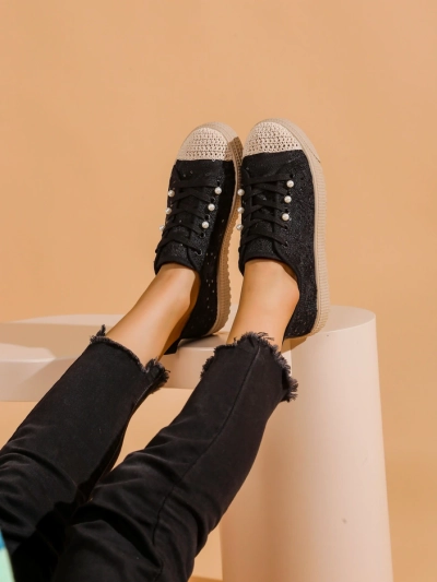 Baskets en dentelle pour femmes Royalfashion avec sequins Nille