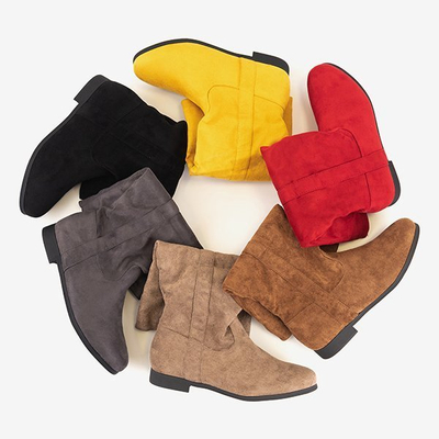 Bottes à talons plats pour femmes grises Melano - Chaussures