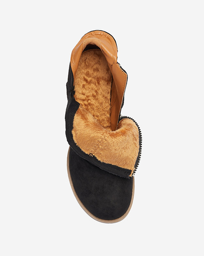 Bottes isolées noires pour femmes sur un poteau Karela marron - Chaussures