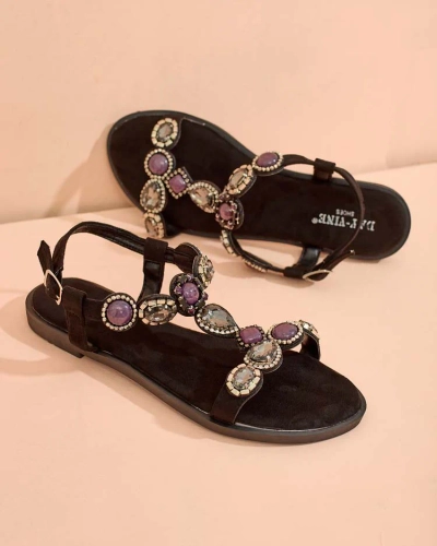 Royalfashion Sandales pour femmes avec zircon Sobrinas