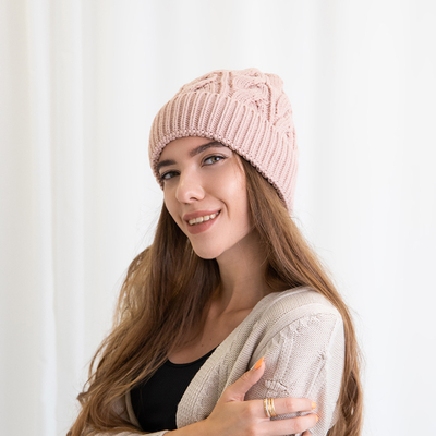 Bonnet d'hiver rose pour femme - Accessoires