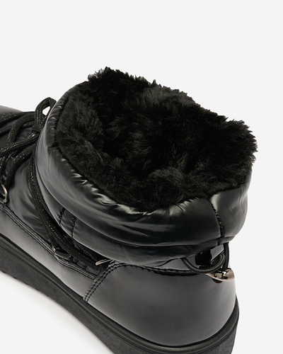 Royalfashion Bottes à enfiler pour femmes bottes de neige a'la en noir Nevsone