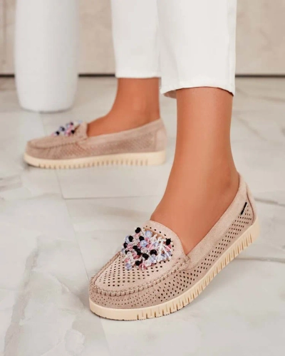 Royalfashion Mocassins ajourés perlés pour femme Namis