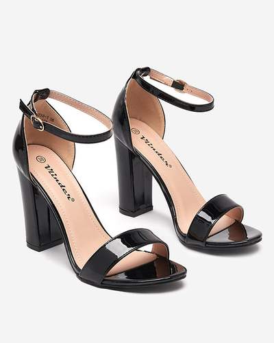 Sandales noires pour femme sur tige haute Rosdoo- Footwear
