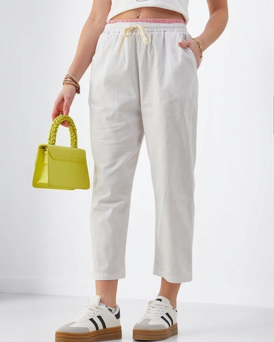 Pantalons larges en coton Royalfashion pour femmes avec un lien