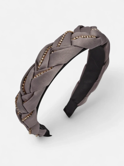 Royalfashion Serre-tête tressé orné de zircons