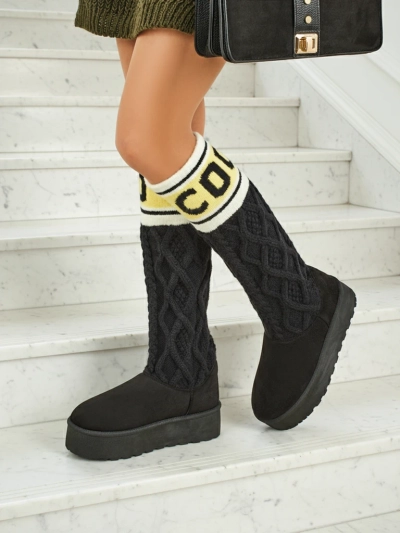 Bottes hautes de type bottes de neige pour femmes avec tige Anane