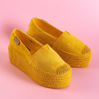 Espadrilles jaunes pour femmes sur une plateforme haute Kentuki - Footwear