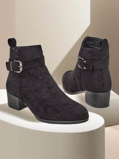 Bottines Elegante Nero en Cuir Écologique