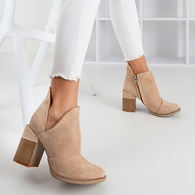 Bottines femme beiges avec découpes Cintura - Chaussures 1