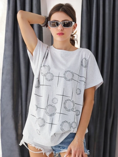 T-shirt en coton pour femmes Royalfashion avec impression
