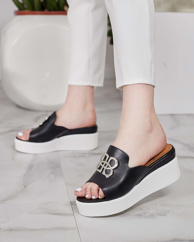 Royalfashion Tongs Sailme pour femme sur peau de chèvre