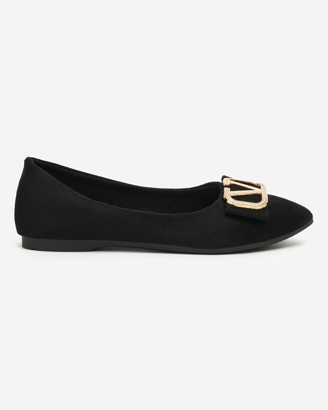 Ballerines noires pour femmes avec ornement sur le bout Cavo - Footwear