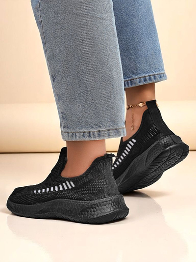 Royalfashion Chaussures de sport à enfiler pour femmes en tissu Sport Slip-On