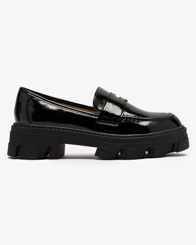 Mocassins laqués sur semelle massive en noir Desila - Chaussures