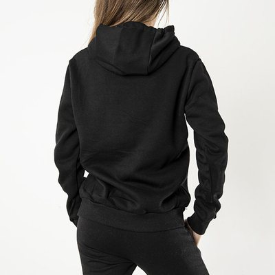 Sweat à capuche isolé noir pour femmes - Vêtements