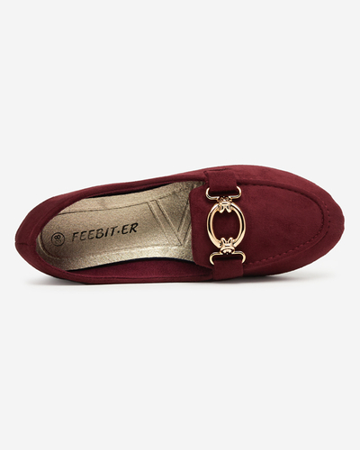 Mocassins en éco-daim bordeaux Brussi - Footwear