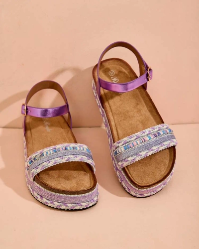 Royalfashion Sandales en mussir brodées pour femme