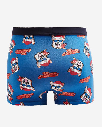 Royalfashion Caleçon de Noël bleu pour homme