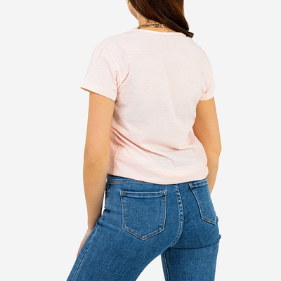T-shirt imprimé rose pour femme - Vêtements