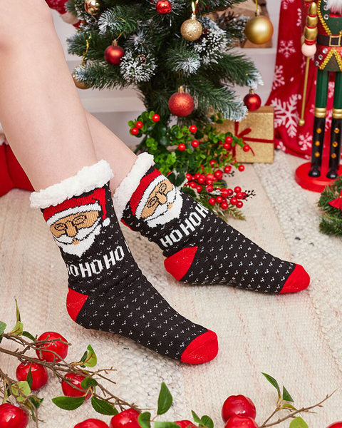 Chaussettes pour femmes rouges avec motif de Noël - Sous-vêtements